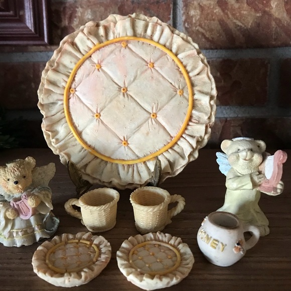 ❤️Rare Vintage Teddy Bear Angel Miniature Tea Set‼️FINAL SALE - Picture 2 of 11